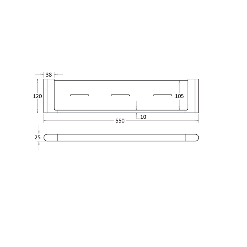 Flores Black Metal Shelf - Acqua Bathrooms