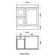 Miami 750 Matte White Vanity With Kickboard - Acqua Bathrooms