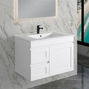 Miami 750 Matte White Wall Hung Vanity - Acqua Bathrooms