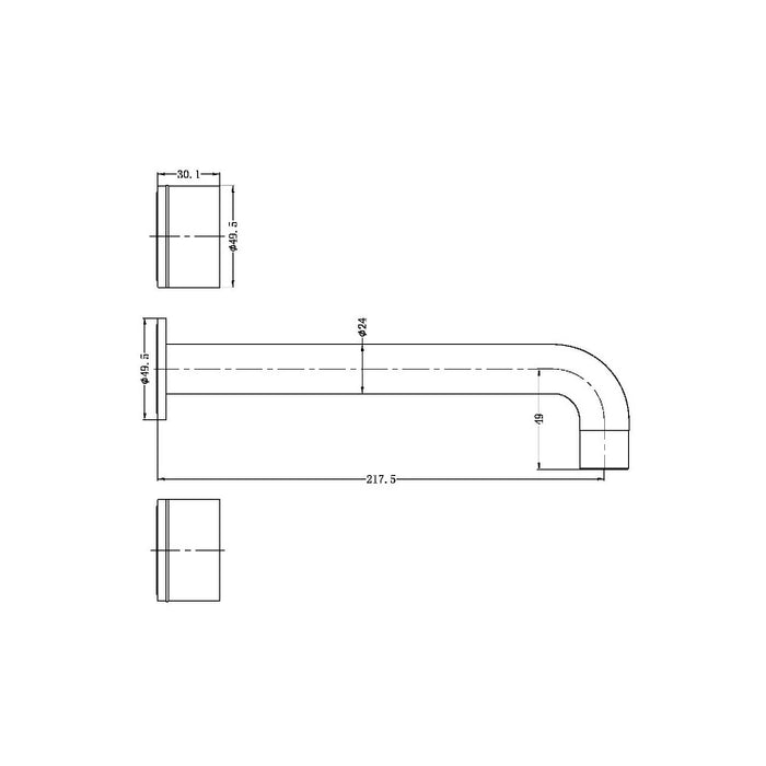 Nero | Kara Gun Metal Grey Wall Basin Set - Acqua Bathrooms