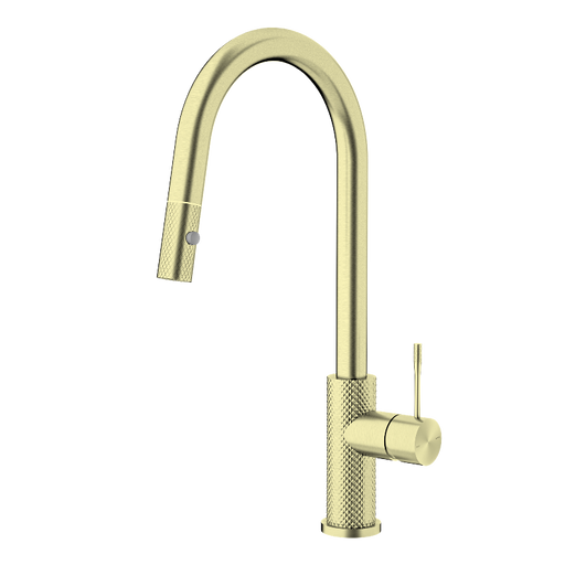 Nero | Opal Brushed Gold Pull Out Kitchen Mixer - Acqua Bathrooms