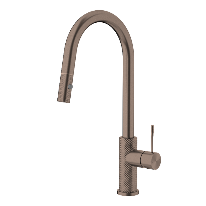 Nero | Opal Brushed Bronze Pull Out Kitchen Mixer - Acqua Bathrooms