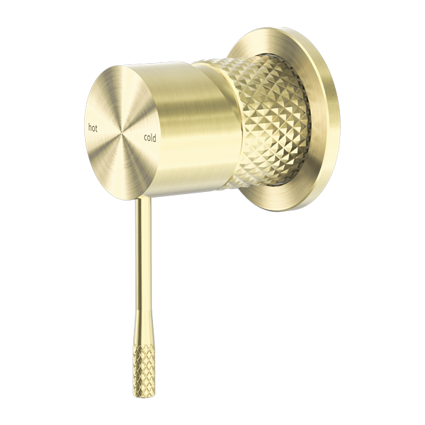 Nero | Opal Brushed Gold Wall Mixer 60mm Plate - Acqua Bathrooms