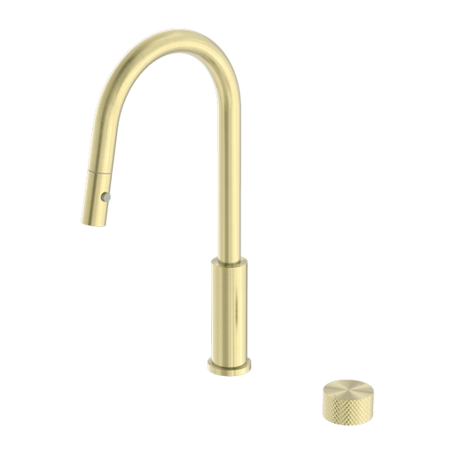 Nero | Opal Progressive Brushed Gold Pull Out Kitchen Mixer - Acqua Bathrooms