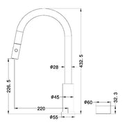 Nero | Kara Progressive Brushed Gold Pull Out Kitchen Mixer - Acqua Bathrooms