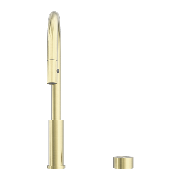Nero | Kara Progressive Brushed Gold Pull Out Kitchen Mixer - Acqua Bathrooms