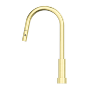Nero | Kara Progressive Brushed Gold Pull Out Kitchen Mixer - Acqua Bathrooms