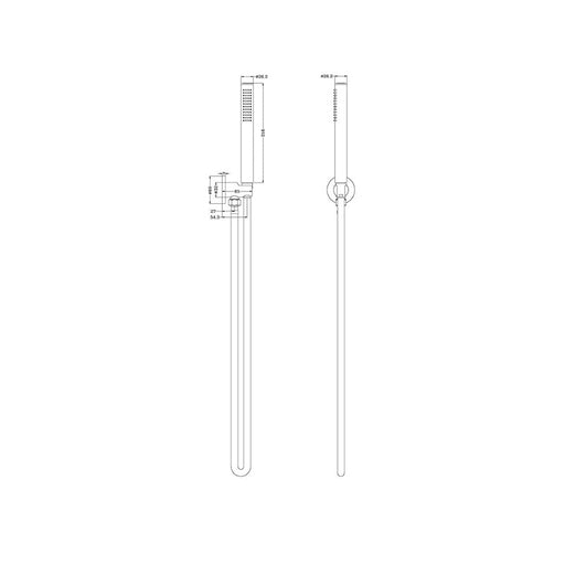 Nero | Mecca Brushed Nickel Slim Hand Held Shower Rail - Acqua Bathrooms