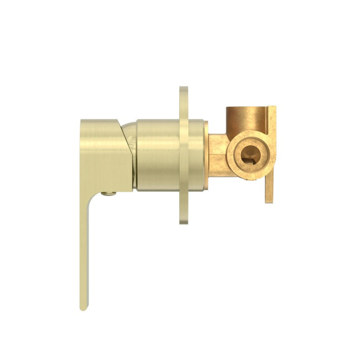 Nero | Bianca Brushed Gold Round Plated Wall Mixer - Acqua Bathrooms