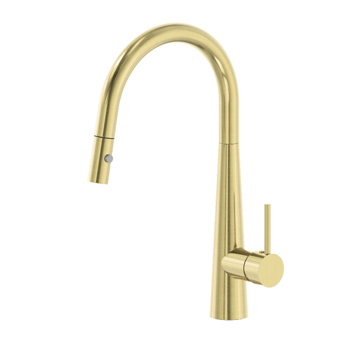 Nero | Dolce Brushed Gold Pull Out Kitchen Mixer - Acqua Bathrooms