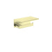 Nero | Bianca Brushed Gold Toilet Roll Holder With Shelf - Acqua Bathrooms