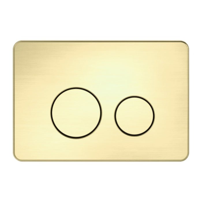 Nero | In Wall Toilet Brushed Gold Push Plate - Acqua Bathrooms