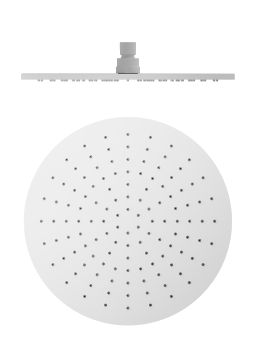 Nero | Round Matte White 300mm Shower Head - Acqua Bathrooms