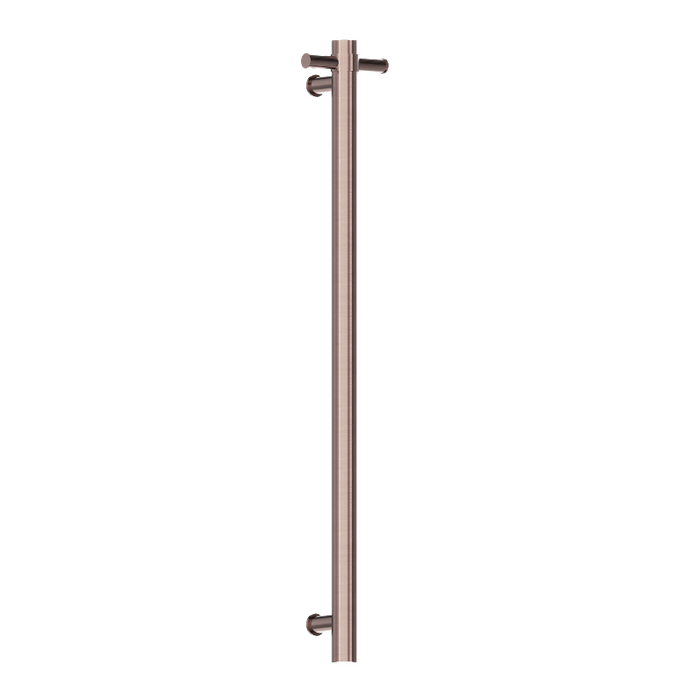 Nero | Brushed Bronze Vertical Heated Towel Rail - Acqua Bathrooms
