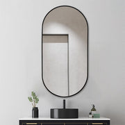Indulge | Oval Matte Black Framed Mirror - Acqua Bathrooms