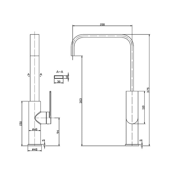 Ikon Ruki Kitchen Mixer - Acqua Bathrooms