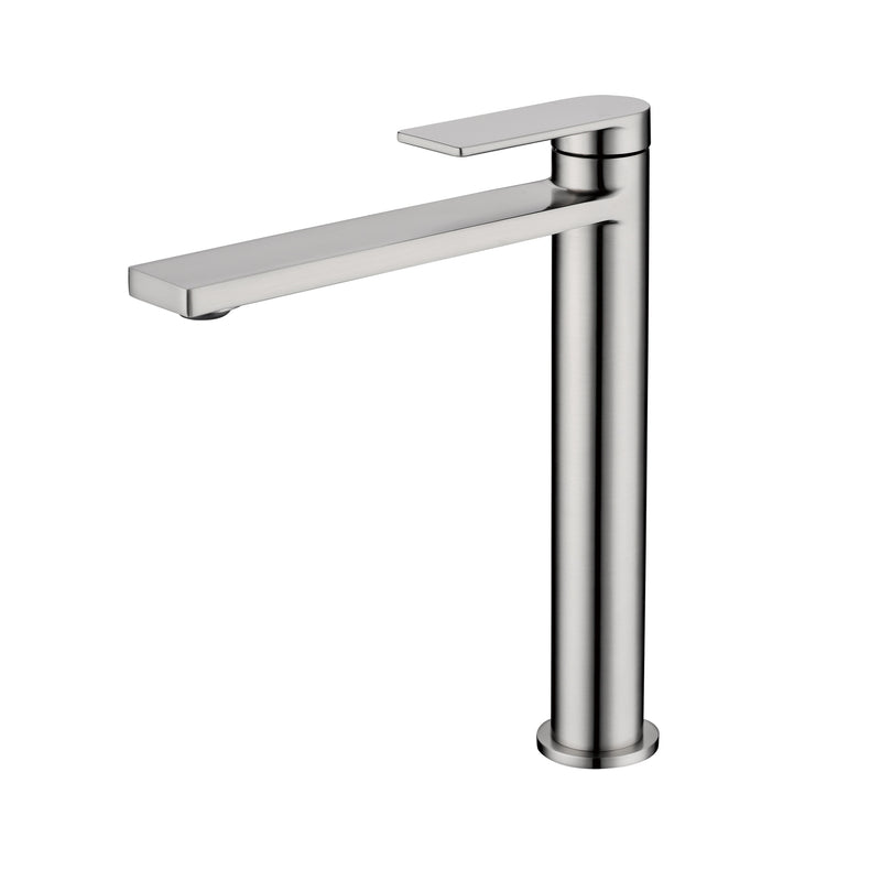 Ikon Ruki Brushed Nickel Tall Basin Mixer - Acqua Bathrooms