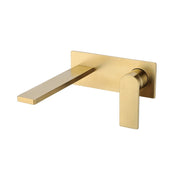 Ikon Ruki Brushed Gold Wall Basin Mixer/Bath Spout - Acqua Bathrooms