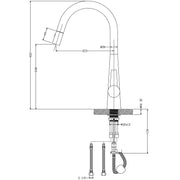 Otus Brushed Nickel Pull Out Kitchen Mixer - Acqua Bathrooms