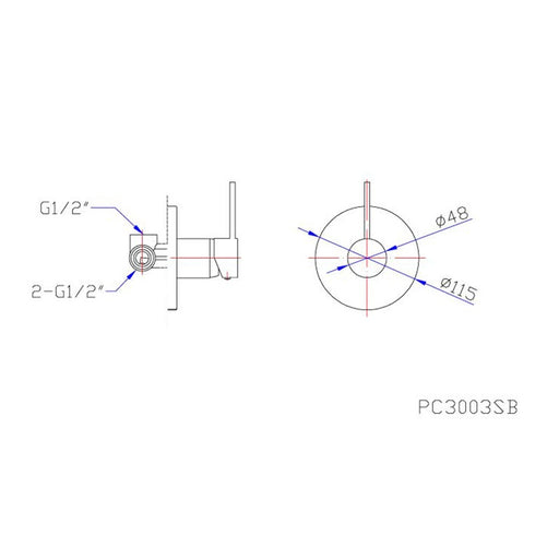 Cesena Mini Plate Wall Mixer - Acqua Bathrooms