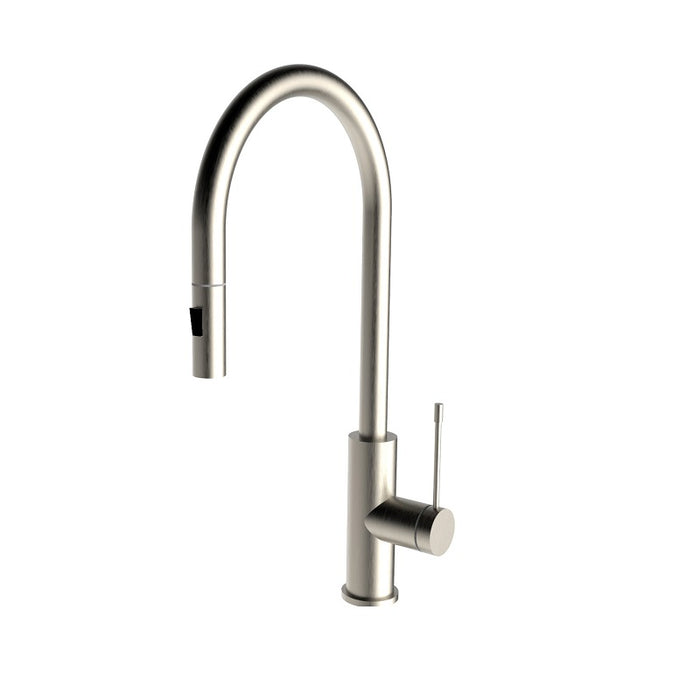 Aziz Lux Brushed Nickel Pull Out Kitchen Mixer - Acqua Bathrooms