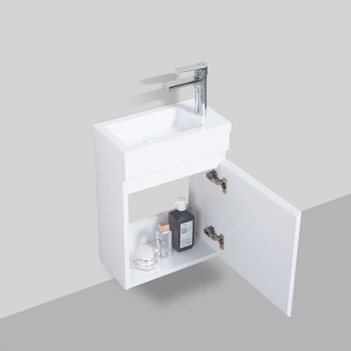Piccolo 400 High Gloss White Wall Hung Vanity By Indulge® - Acqua Bathrooms