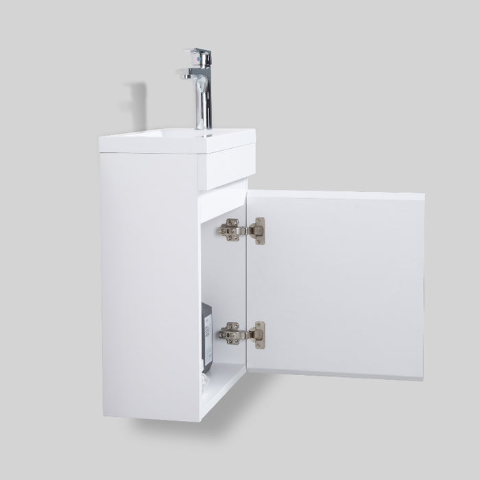 Piccolo 400 High Gloss White Wall Hung Vanity By Indulge® - Acqua Bathrooms