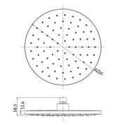Cesena Hali Matte Black 250mm Shower Head - Acqua Bathrooms