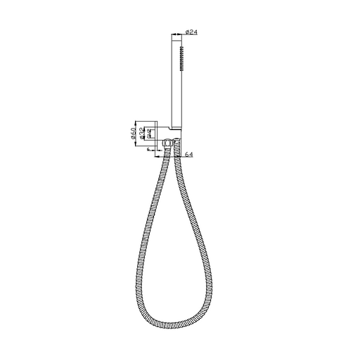Cesena Hali Slim Matte Black Hand Held Shower Rail - Acqua Bathrooms