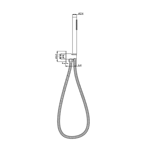 Cesena Hali Slim Brushed Gold Hand Held Shower Rail - Acqua Bathrooms