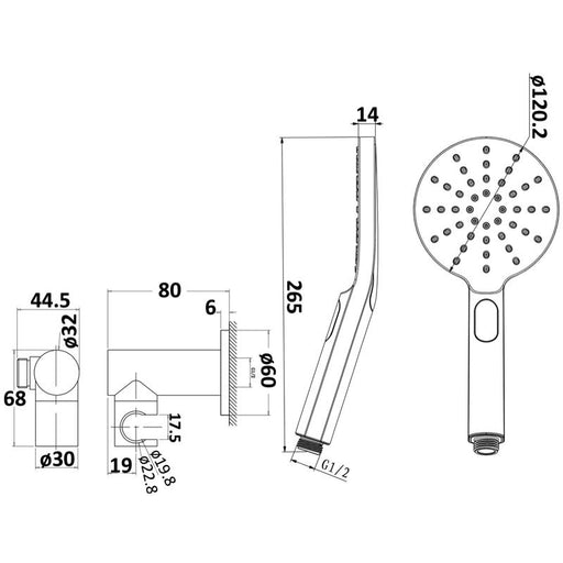 Cesena Matte Black Hand Held Shower Rail - Acqua Bathrooms