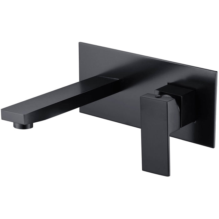 Messina Matte Black Wall/Basin Combination Mixer - Acqua Bathrooms