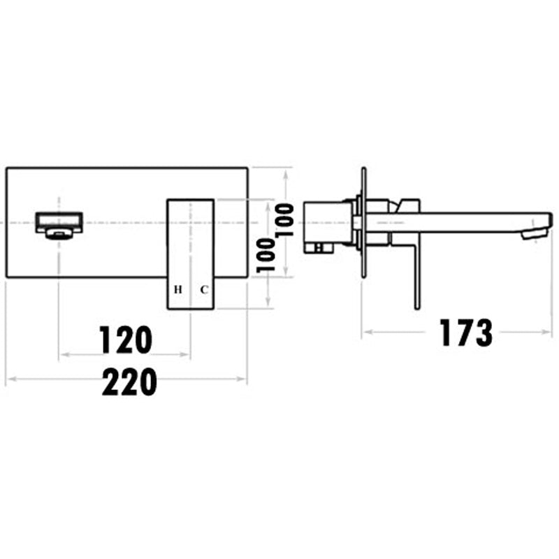 Messina Wall/Basin Combination Mixer - Acqua Bathrooms