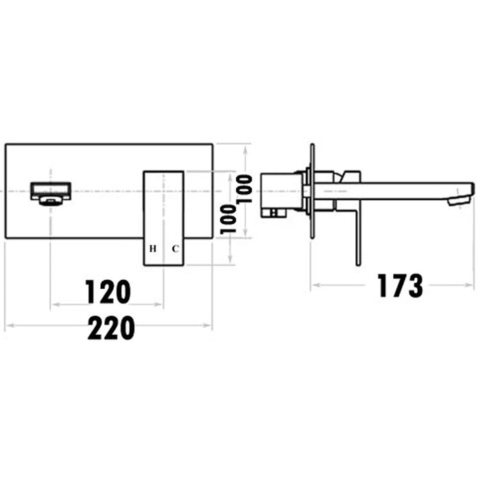 Messina Wall/Basin Combination Mixer - Acqua Bathrooms
