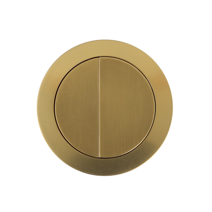 Round Brushed Gold Flush Buttons - Acqua Bathrooms