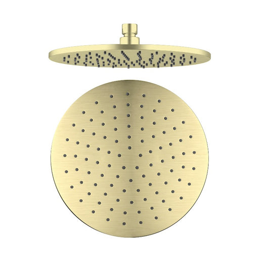 Nero | Round Brushed Gold 250mm Shower Head - Acqua Bathrooms