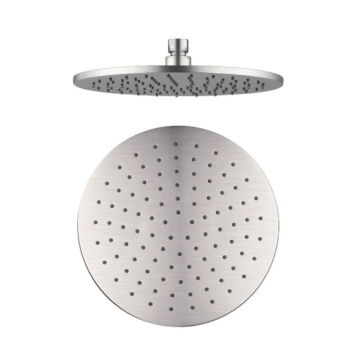 Nero | Round Brushed Nickel 250mm Shower Head - Acqua Bathrooms