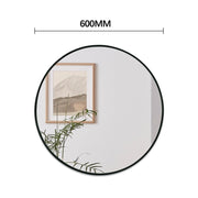 Indulge | Round 600mm Matte Black Framed Mirror - Acqua Bathrooms
