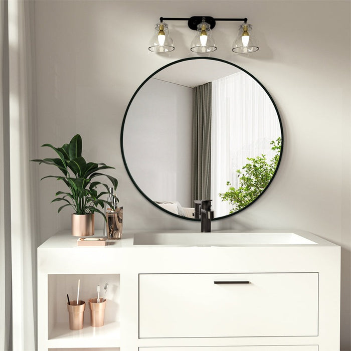 Indulge | Round 600mm Matte Black Framed Mirror - Acqua Bathrooms