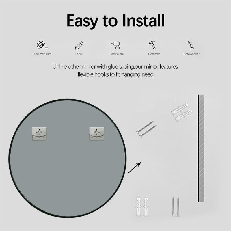 Indulge | Round 800mm Matte Black Framed Mirror - Acqua Bathrooms