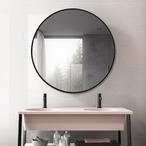 Indulge | Round 600mm Matte Black Framed Mirror - Acqua Bathrooms