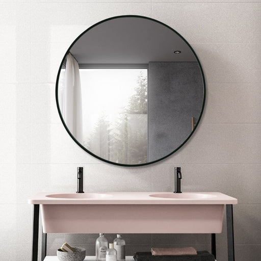 Indulge | Round 800mm Matte Black Framed Mirror - Acqua Bathrooms