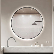 Indulge | Round Touchless Back-Lit Matte Black 800mm LED Mirror - Three Light Temperatures - Acqua Bathrooms