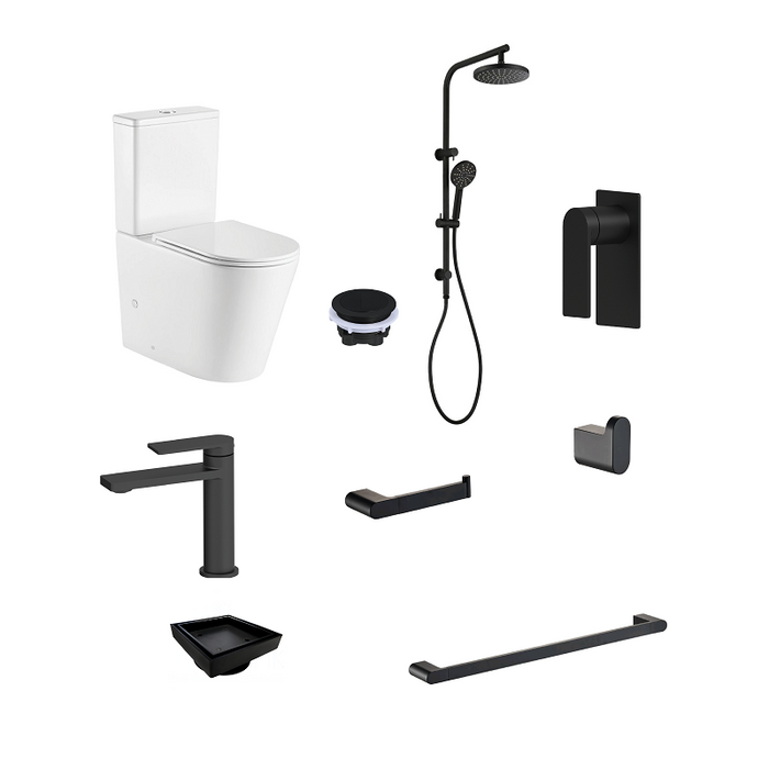 Ruki Matte Black Bathroom Package - Acqua Bathrooms