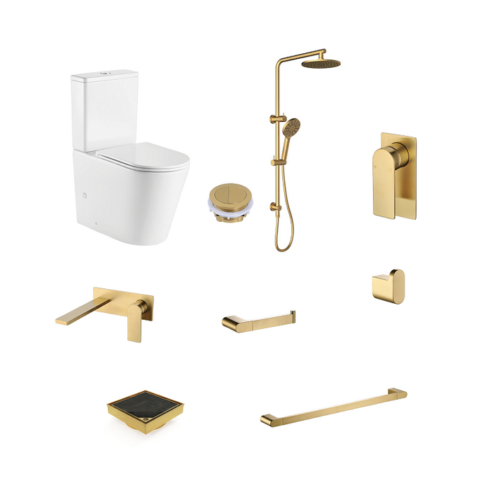 Ruki Brushed Gold Bathroom Package - Acqua Bathrooms
