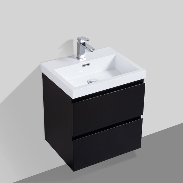 Sella 500mm Ensuite Matte Black Wall Hung Vanity by Indulge® - Acqua Bathrooms
