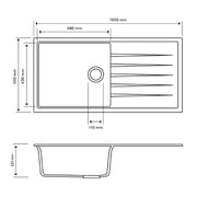 Carysil | 1000 Vivaldi White Granite Kitchen Sink - Acqua Bathrooms