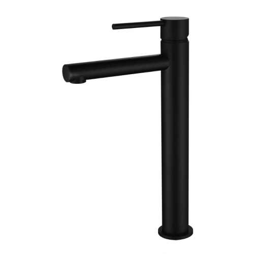 Star Mini Matt Black Tall Basin Mixer - Acqua Bathrooms