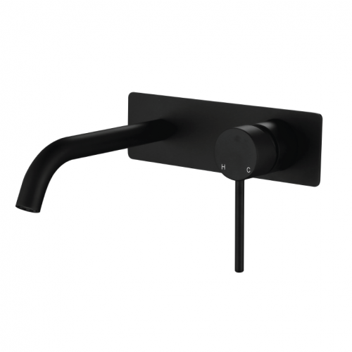 Star Mini Black Wall Basin Mixer Combination - Acqua Bathrooms