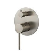 Star Mini Brushed Nickel Wall Diverter - Acqua Bathrooms